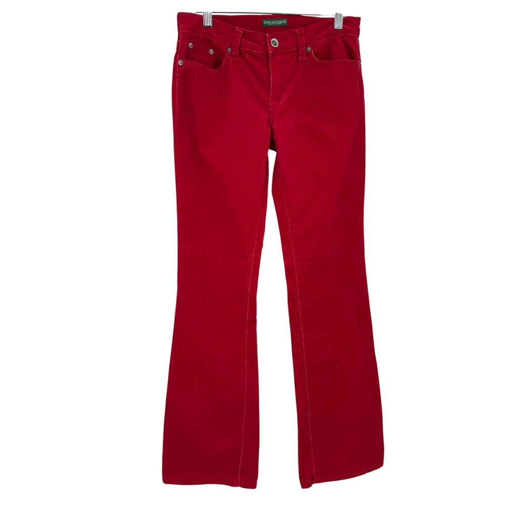 Lauren Ralph Lauren Red Corduroy Pants Bootcut Womens 2 Stretch Preppy Academia